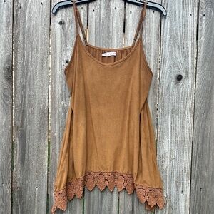 Maurices Tan Camisole with Lace Trim